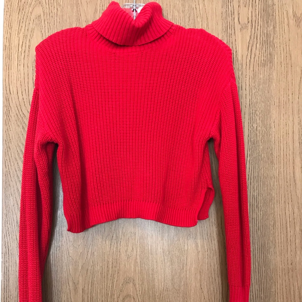 Knit red sweater